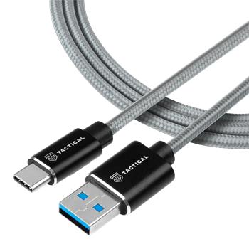 Kabel Tactical Fast Rope Aramid 2.0 Cable USB-A/USB-C 1m, šedá