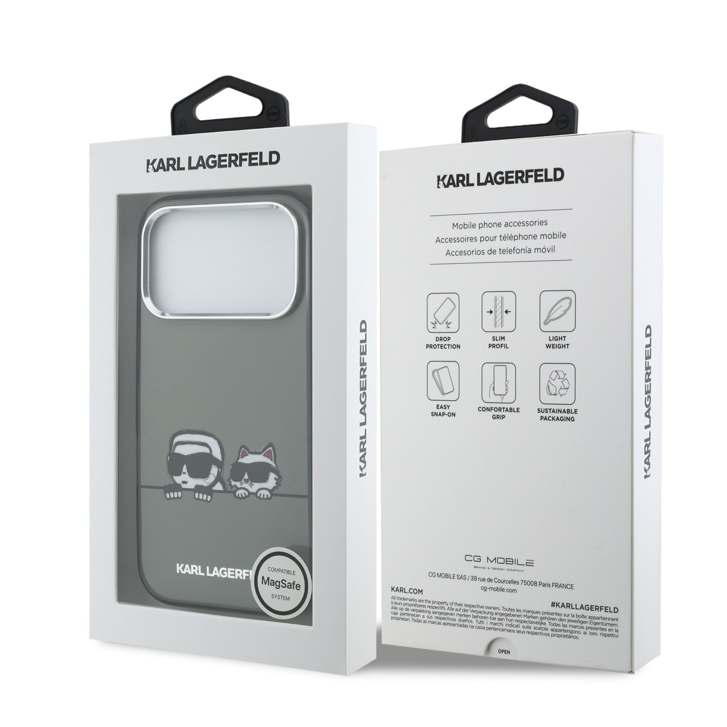 Karl Lagerfeld IML K&CH Heads Logo MagSafe Zadní Kryt pro iPhone 17 Pro Max Black