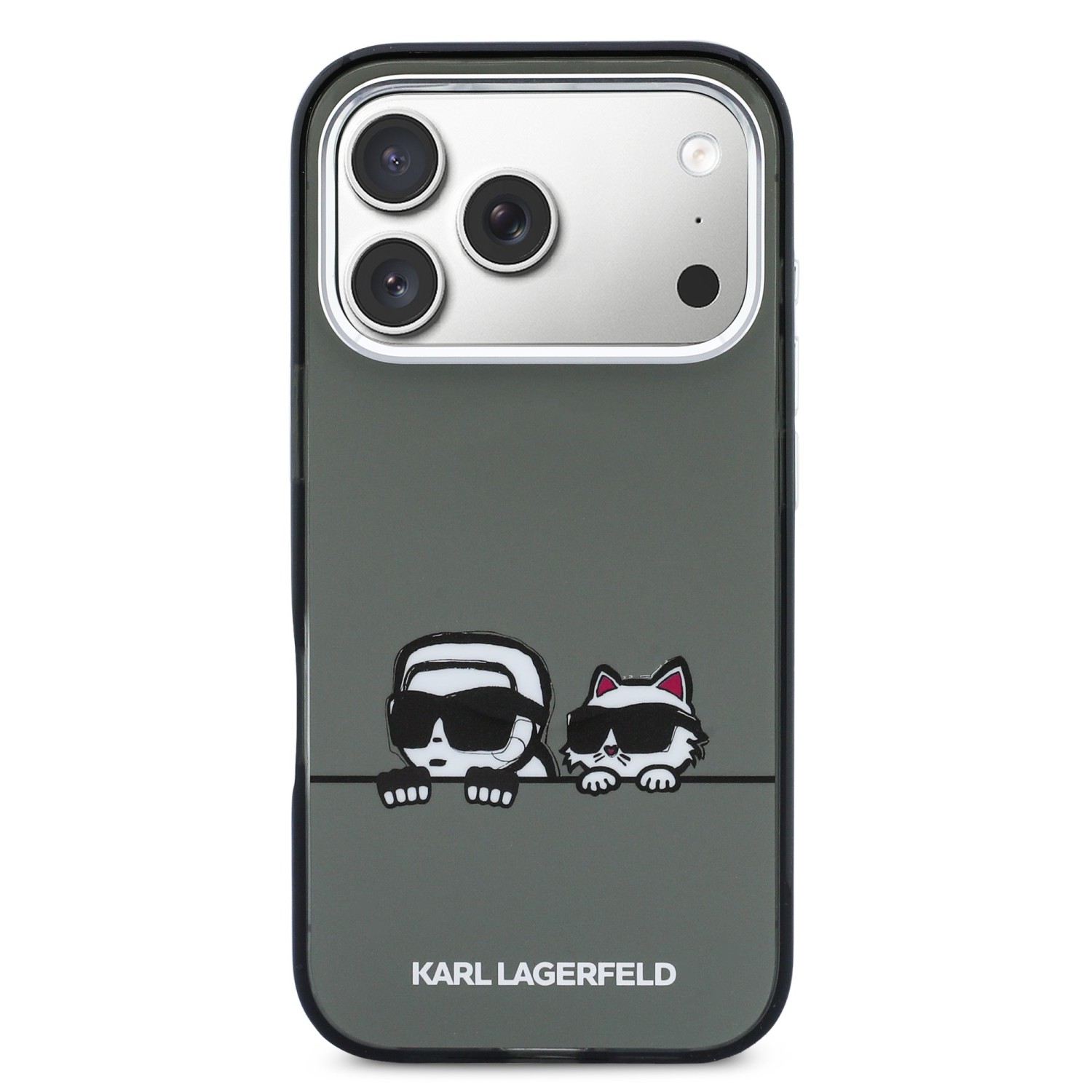 Zadní kryt Karl Lagerfeld IML K&CH Heads Logo MagSafe pro iPhone 17, černá
