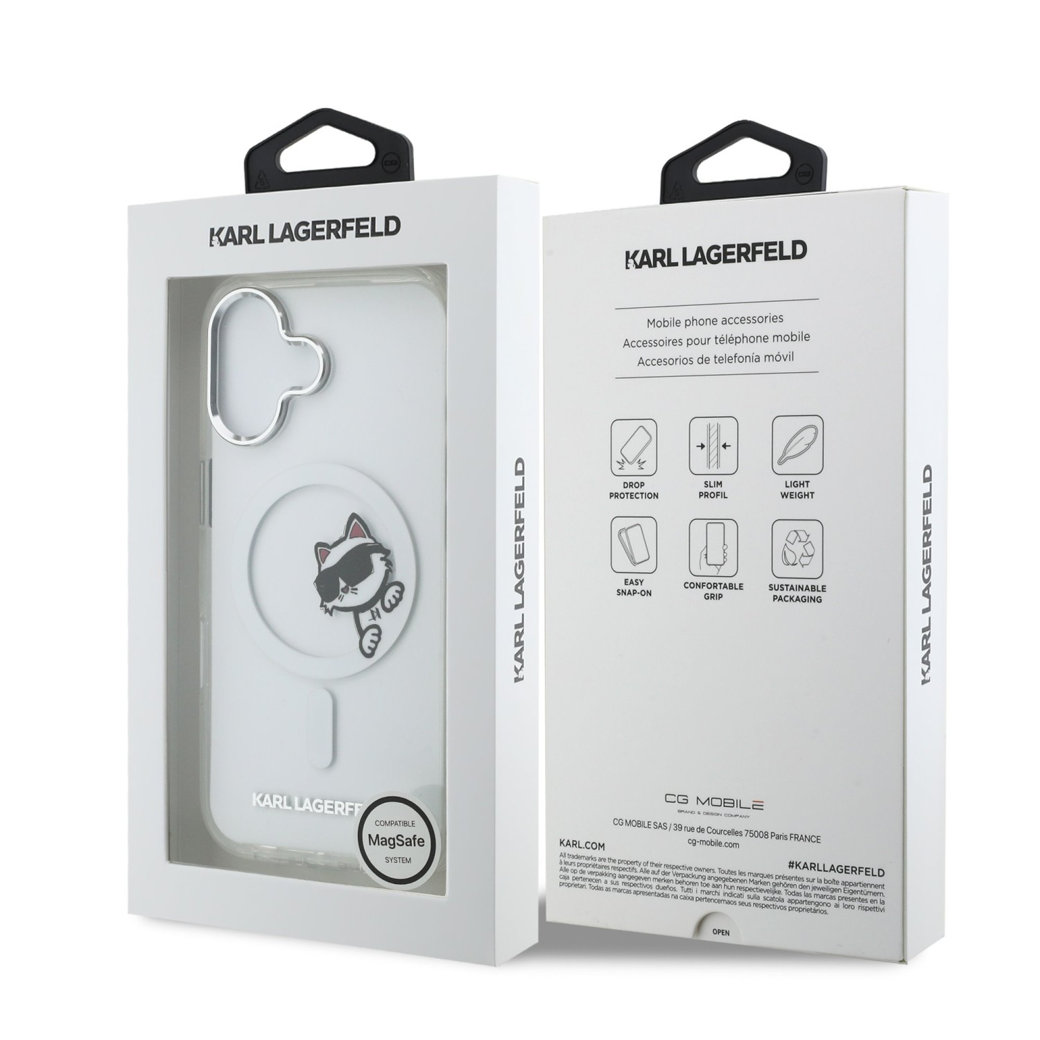 Karl Lagerfeld IML Choupette Peekaboo MagSafe Zadní Kryt pro iPhone 17 Transparent