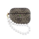 Pouzdro Guess PU 4G Classic Logo Pearl Strap pro AirPods Pro 3, hnědá 