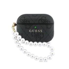 Pouzdro Guess PU 4G Classic Logo Pearl Strap pro AirPods Pro 3, černá
