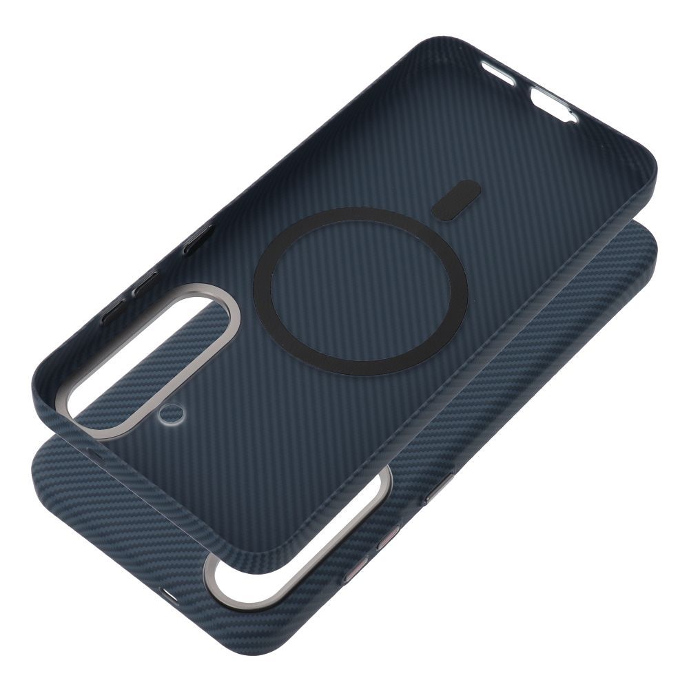 Pouzdro Case KEVLAR compatible with MagSafe pro Apple iPhone 16 Pro, modrá
