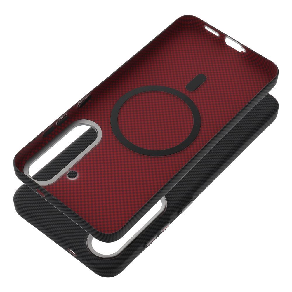 Pouzdro Case KEVLAR compatible with MagSafe pro Samsung Galaxy S25 FE, černá