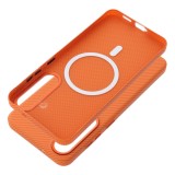 Pouzdro Case KEVLAR compatible with MagSafe pro Samsung Galaxy S26, oranžová
