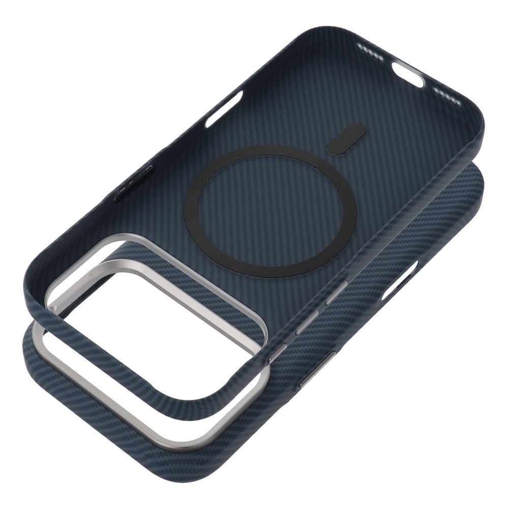 Pouzdro Case KEVLAR compatible with MagSafe pro Apple iPhone 16 Pro Max, modrá