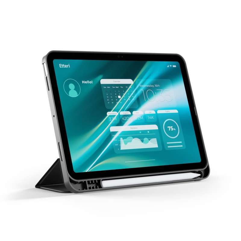 Flipové pouzdro Etteri pro Apple iPad Air 4 2020/5 2022 10.9"/6 2024/7 2025 11", černá