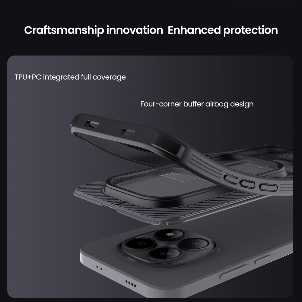 Nillkin CamShield PRO Zadní Kryt pro Xiaomi Redmi Note 15 Pro 5G Transparent Black