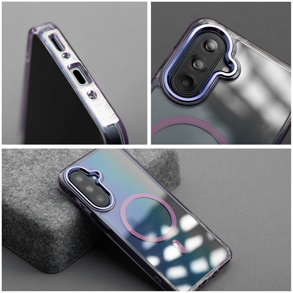 Case FRAME CLEAR HYBRID MAG COVER compatible with MagSafe for SAMSUNG A57 purple