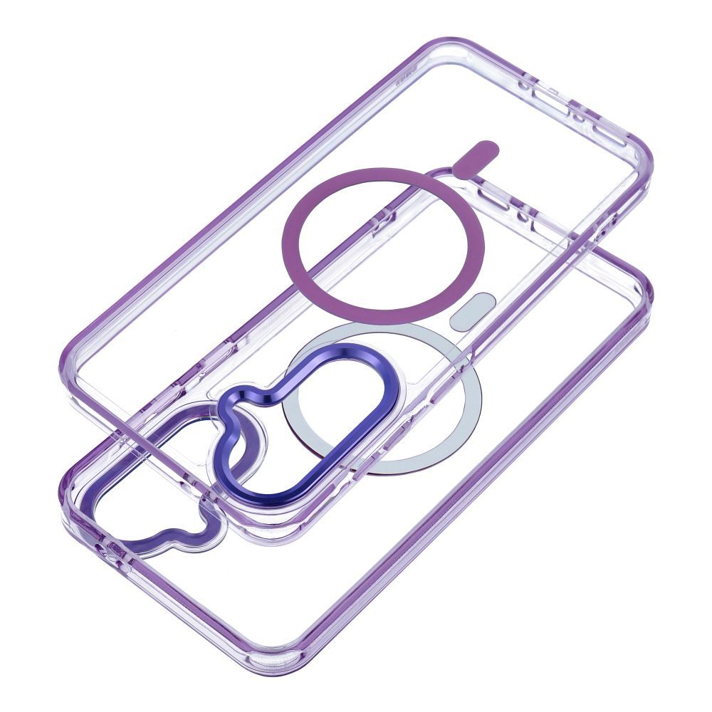 Case FRAME CLEAR HYBRID MAG COVER compatible with MagSafe for SAMSUNG A37 purple