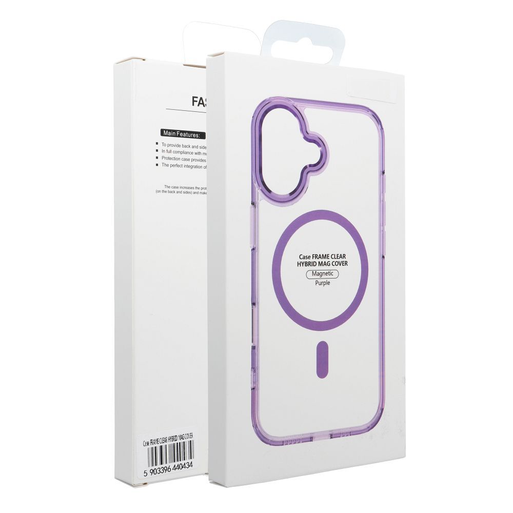 Case FRAME CLEAR HYBRID MAG COVER compatible with MagSafe for SAMSUNG A37 purple