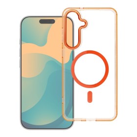 Zadní kryt Case FRAME CLEAR HYBRID MAG COVER compatible with MagSafe pro Samsung Galaxy A57, oranžová