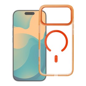 Zadní kryt Case FRAME CLEAR HYBRID MAG COVER compatible with MagSafe pro Apple iPhone 17 Pro, oranžová