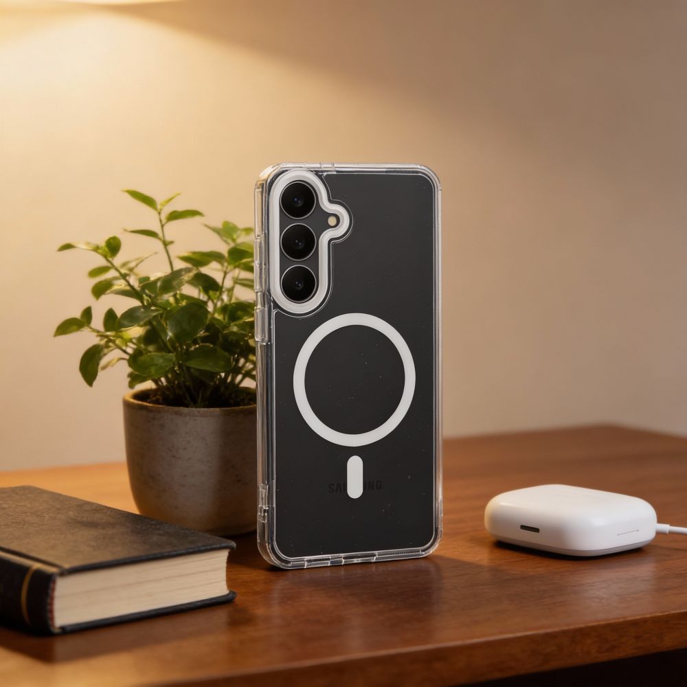 Case FRAME CLEAR HYBRID MAG COVER compatible with MagSafe for REDMI 15 transparent