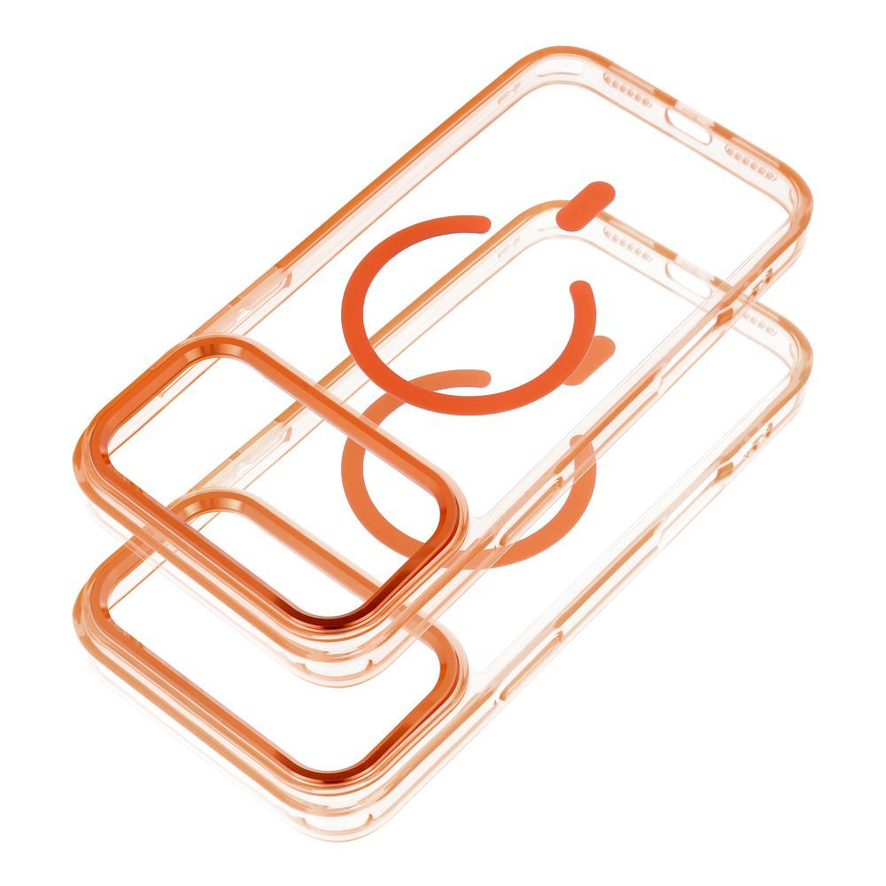 Case FRAME CLEAR HYBRID MAG COVER compatible with MagSafe for IPHONE 17 Pro Max hermes orange
