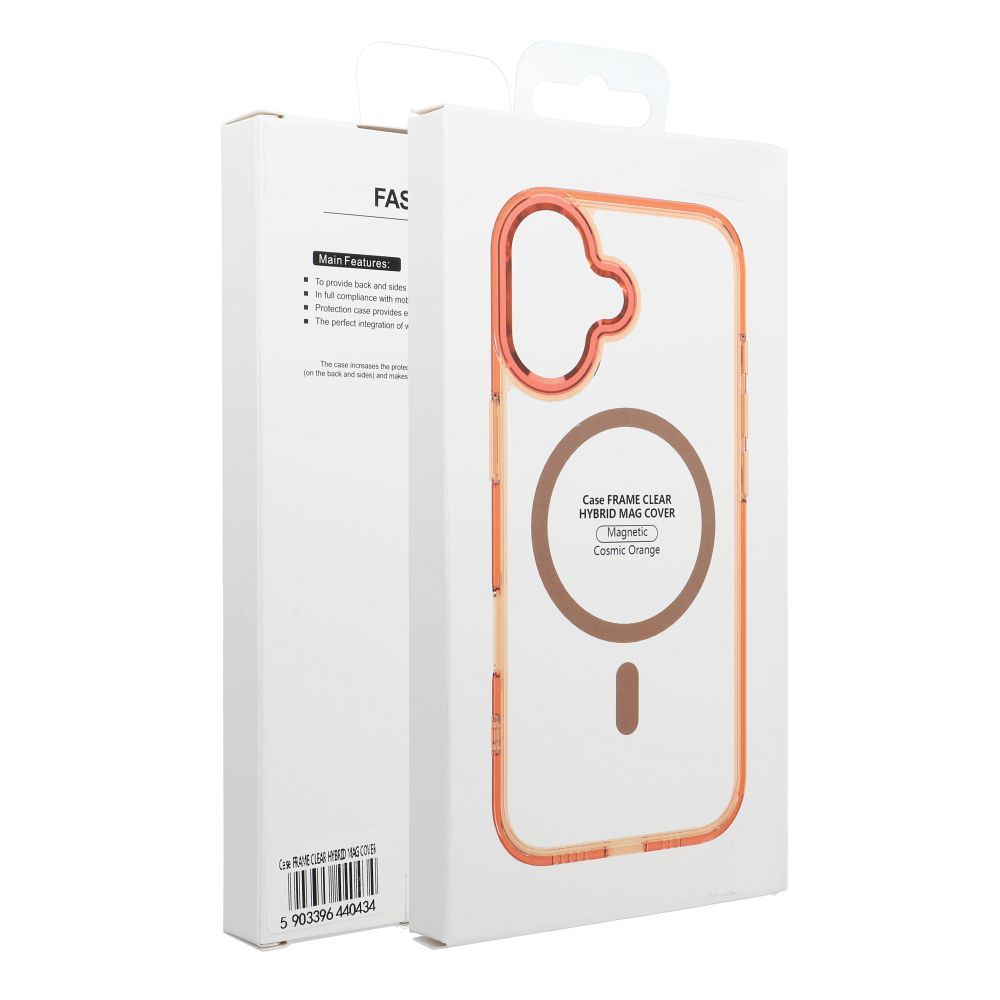 Case FRAME CLEAR HYBRID MAG COVER compatible with MagSafe for SAMSUNG S26 Ultra hermes orange