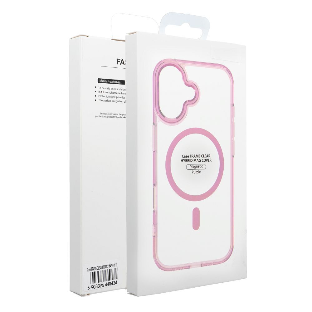 Case FRAME CLEAR HYBRID MAG COVER compatible with MagSafe for SAMSUNG S26 Ultra powder pink