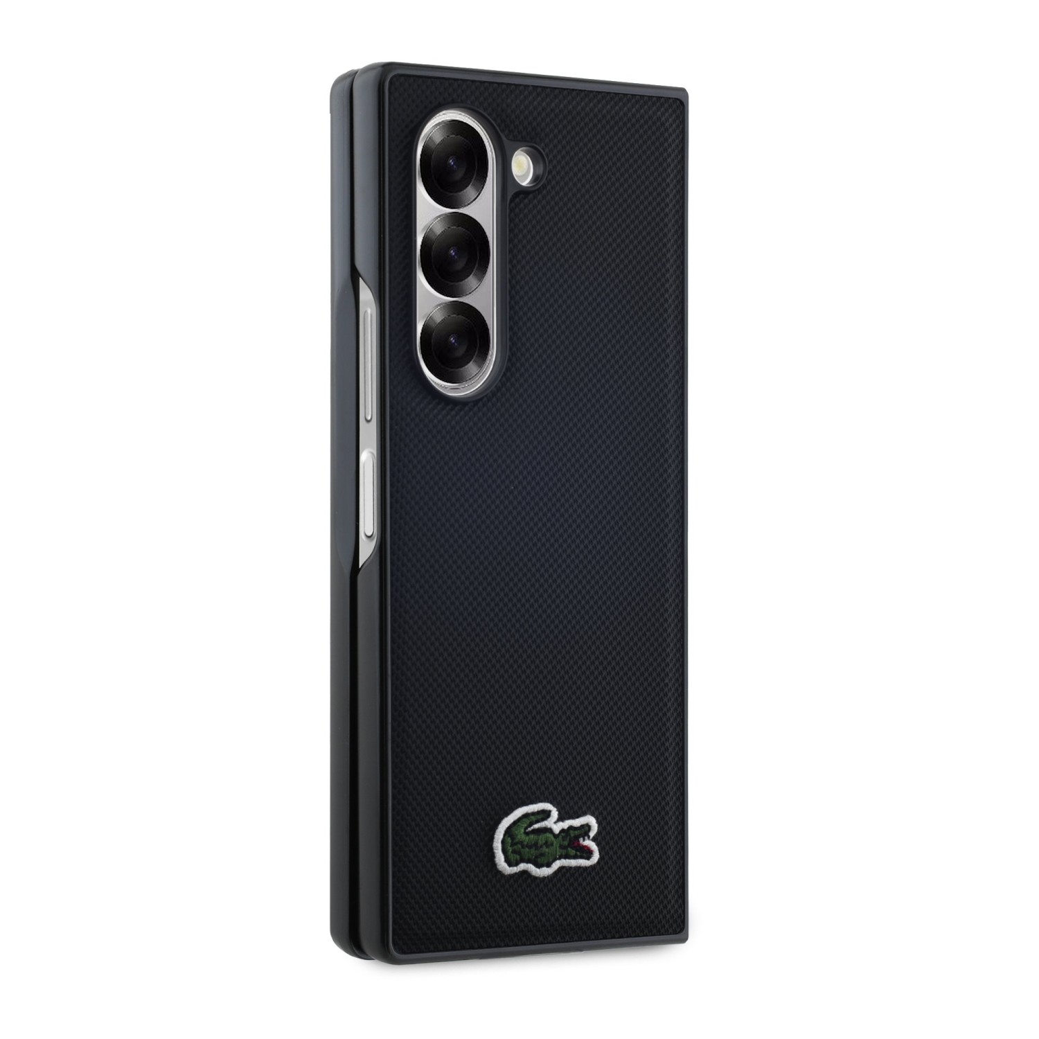 Lacoste Iconic Petit Pique Woven Logo MagSafe Zadní Kryt pro Samsung Galaxy Z Fold 6 Black