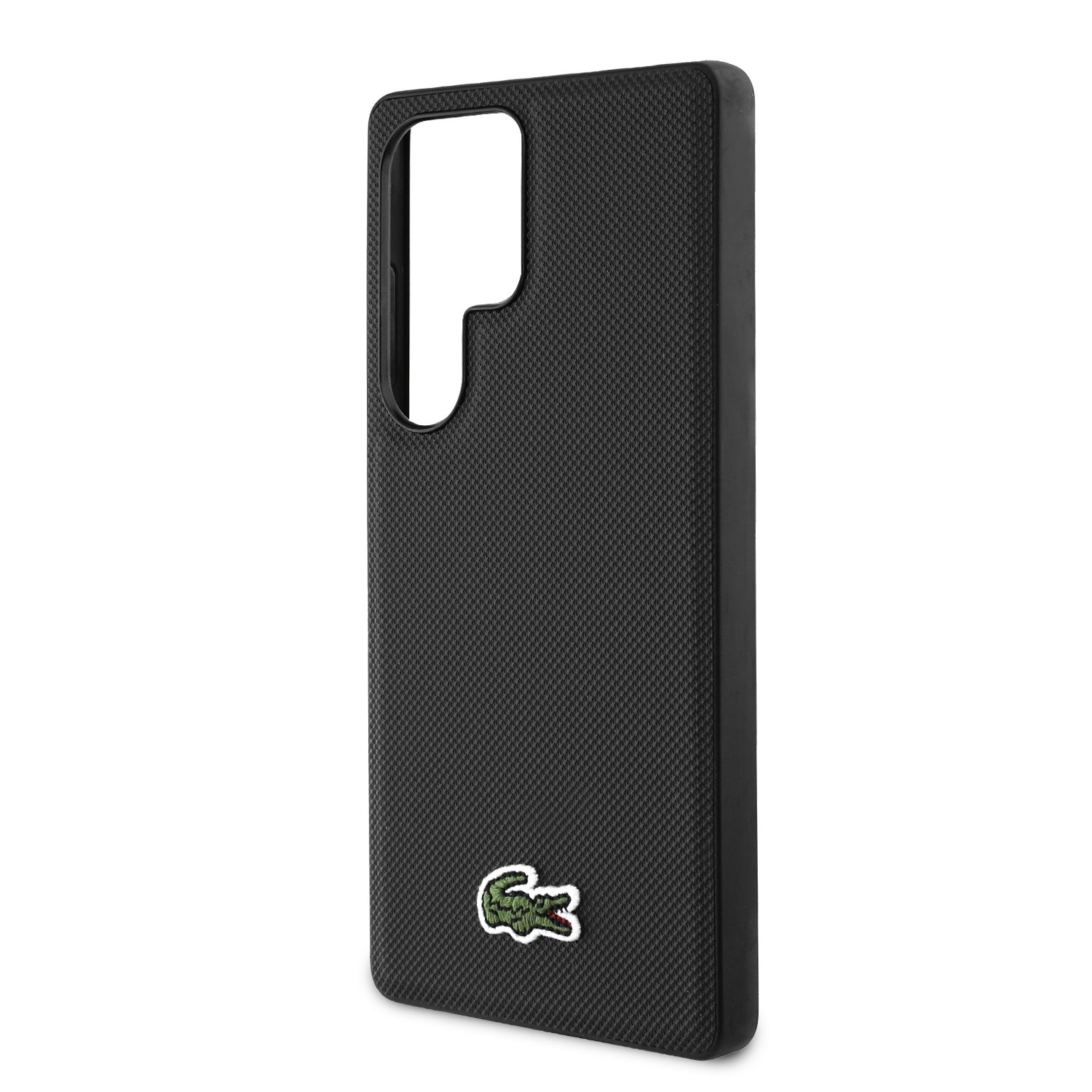 Lacoste Iconic Petit Pique Woven Logo MagSafe Zadní Kryt pro Samsung Galaxy S25 Ultra Black