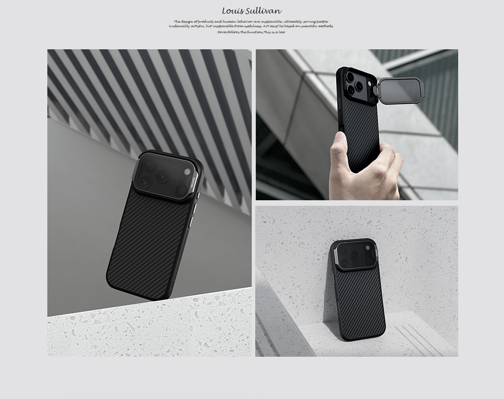 Nillkin CarboProp Aramid Magnetic Zadní Kryt pro Apple iPhone 17 Pro Black