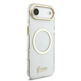 Guess IML Glitter Script Strap MagSafe Zadní Kryt pro iPhone Air Transparent