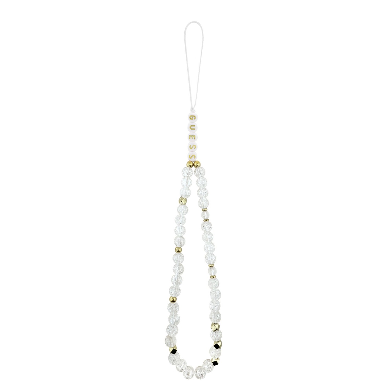 Guess IML Glitter Script Strap MagSafe Zadní Kryt pro iPhone Air Transparent