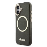 Guess IML Glitter Script Strap MagSafe Zadní Kryt pro iPhone 17 Black