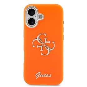Zadní kryt Guess IML 4G Script Metal Logo pro Apple iPhone 17, oranžová