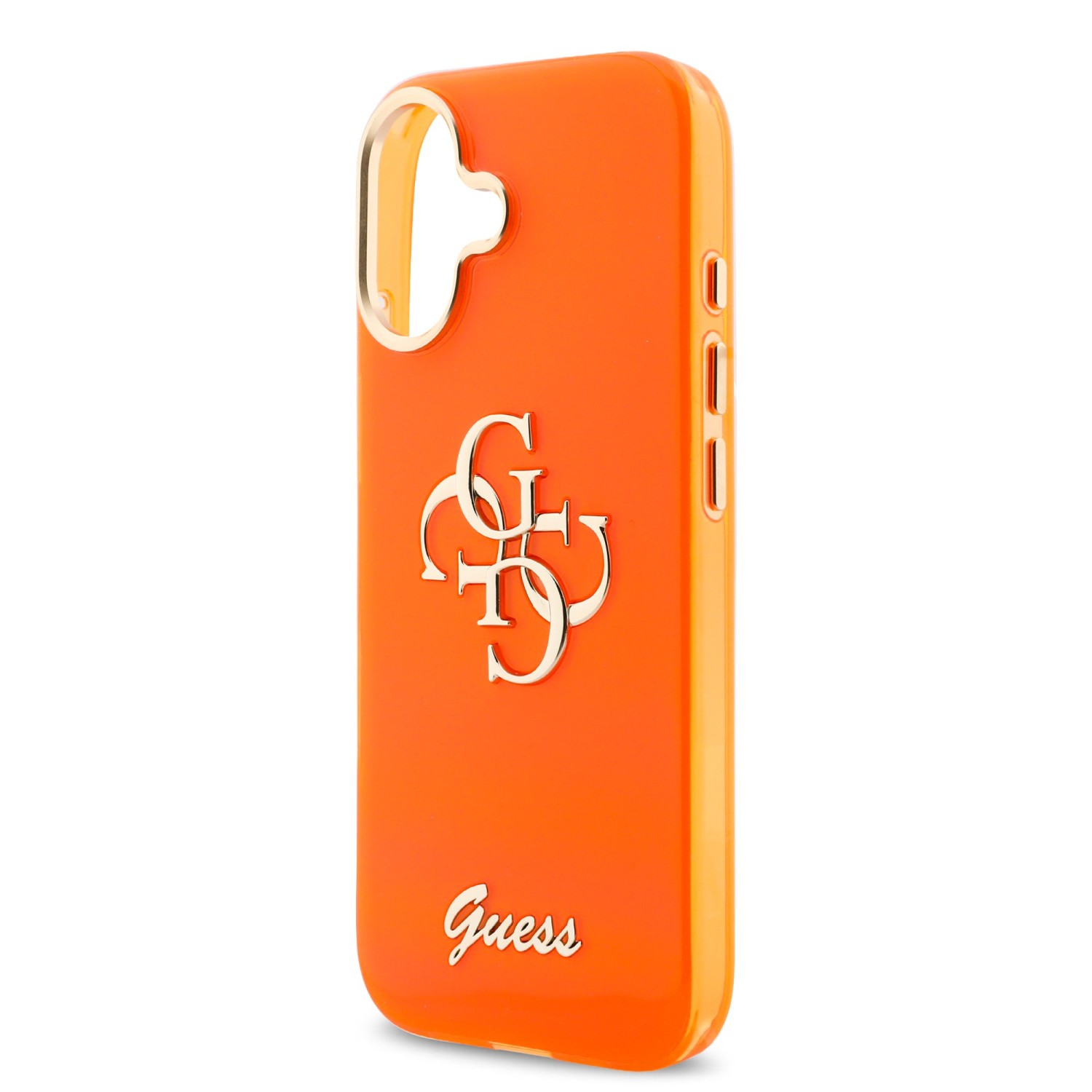 Guess IML 4G Script Metal Logo Zadní Kryt pro iPhone 17 Orange