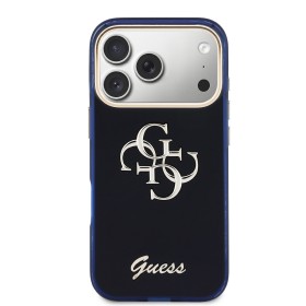 Zadní kryt Guess IML 4G Script Metal Logo pro Apple iPhone 17 Pro Max, modrá