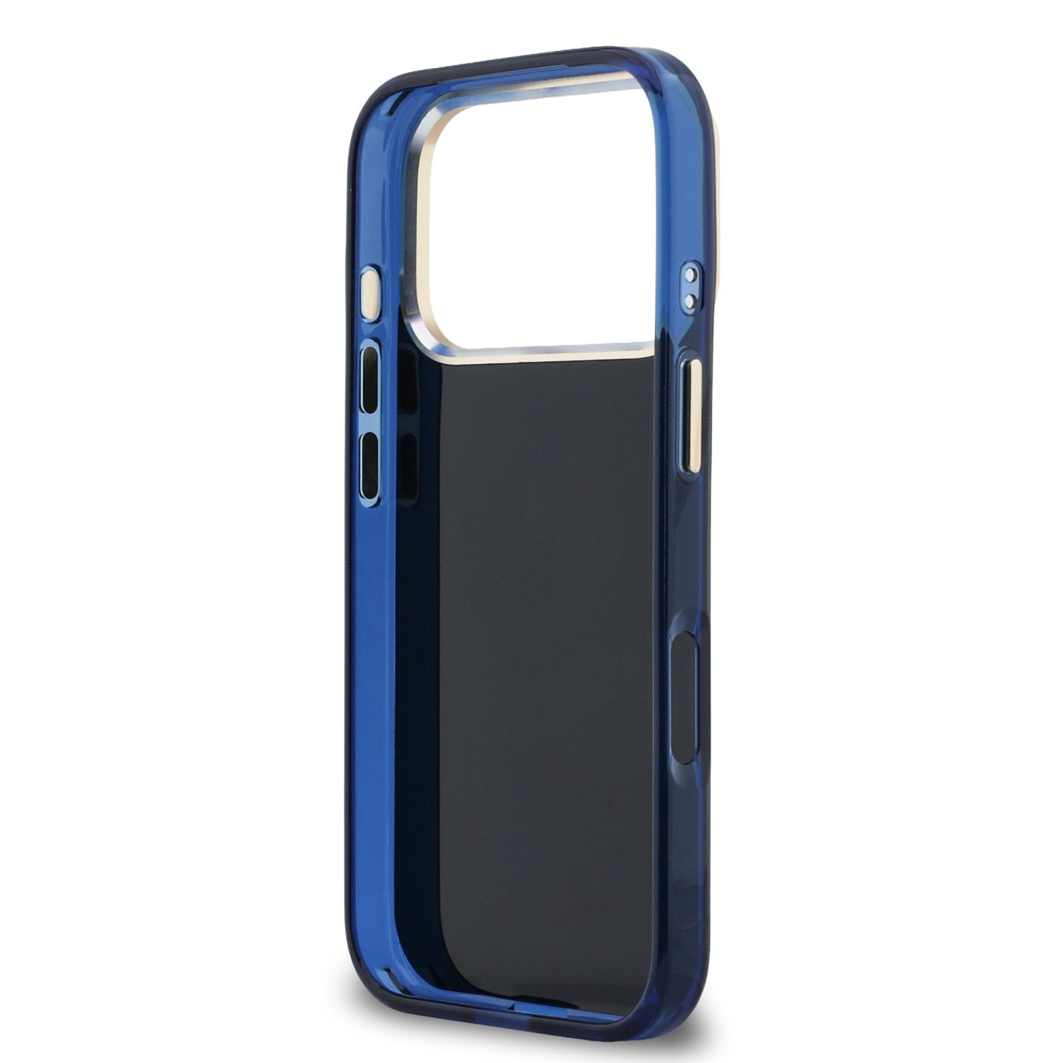 Guess IML 4G Script Metal Logo Zadní Kryt pro iPhone 17 Pro Blue