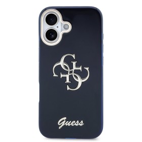 Zadní kryt Guess IML 4G Script Metal Logo pro Apple iPhone 17, modrá