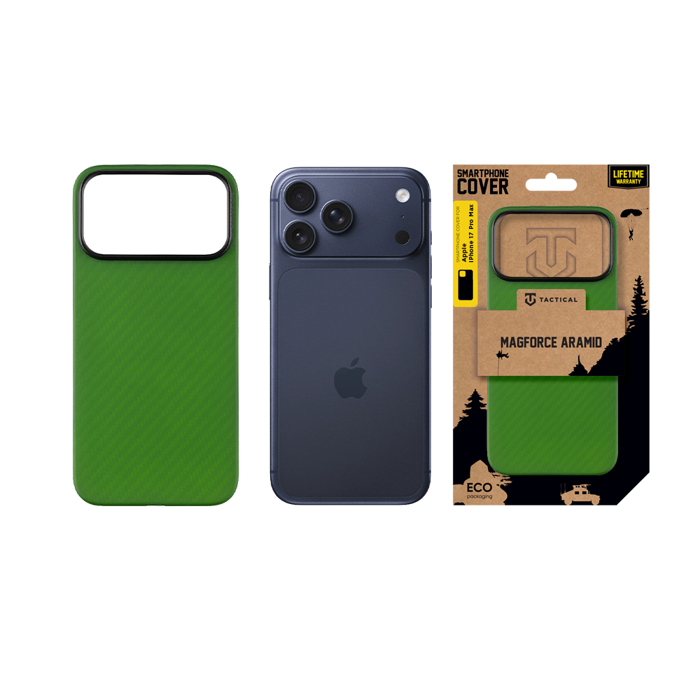 Tactical MagForce Aramid Kryt pro Apple iPhone 17 Pro Max Green Toad