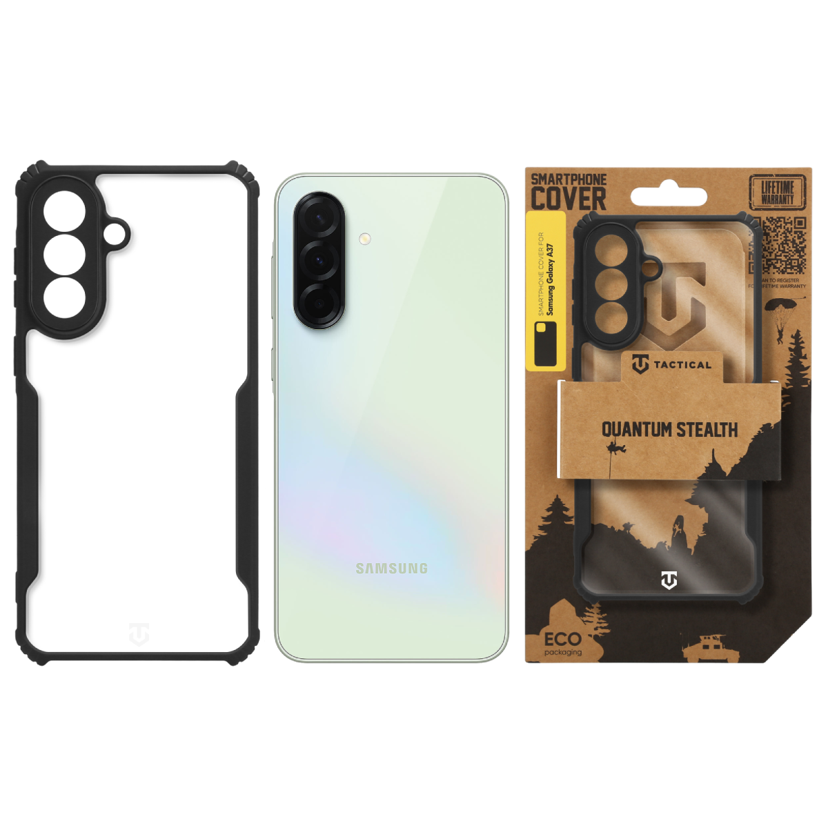 Tactical Quantum Stealth Kryt pro Samsung Galaxy A37 Clear/Black