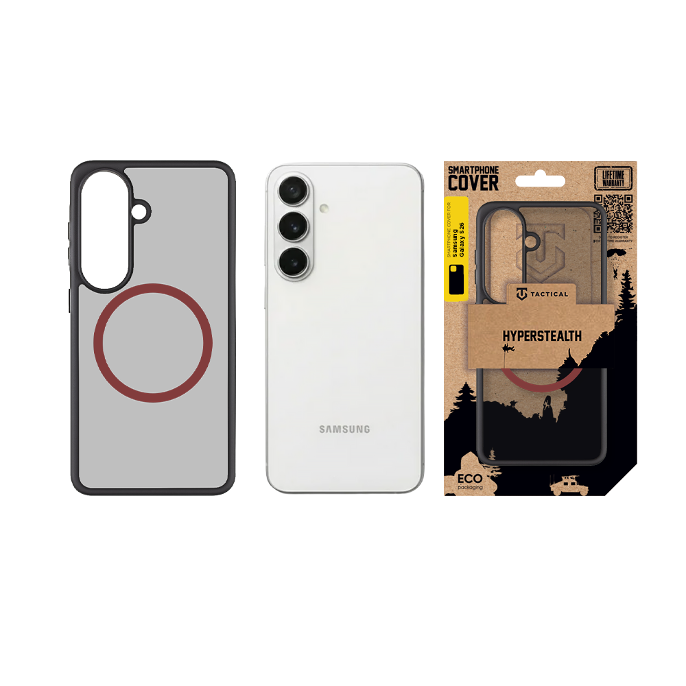 Zadní kryt Tactical MagForce Hyperstealth 2.0 pro Samsung Galaxy S26, černá - červená