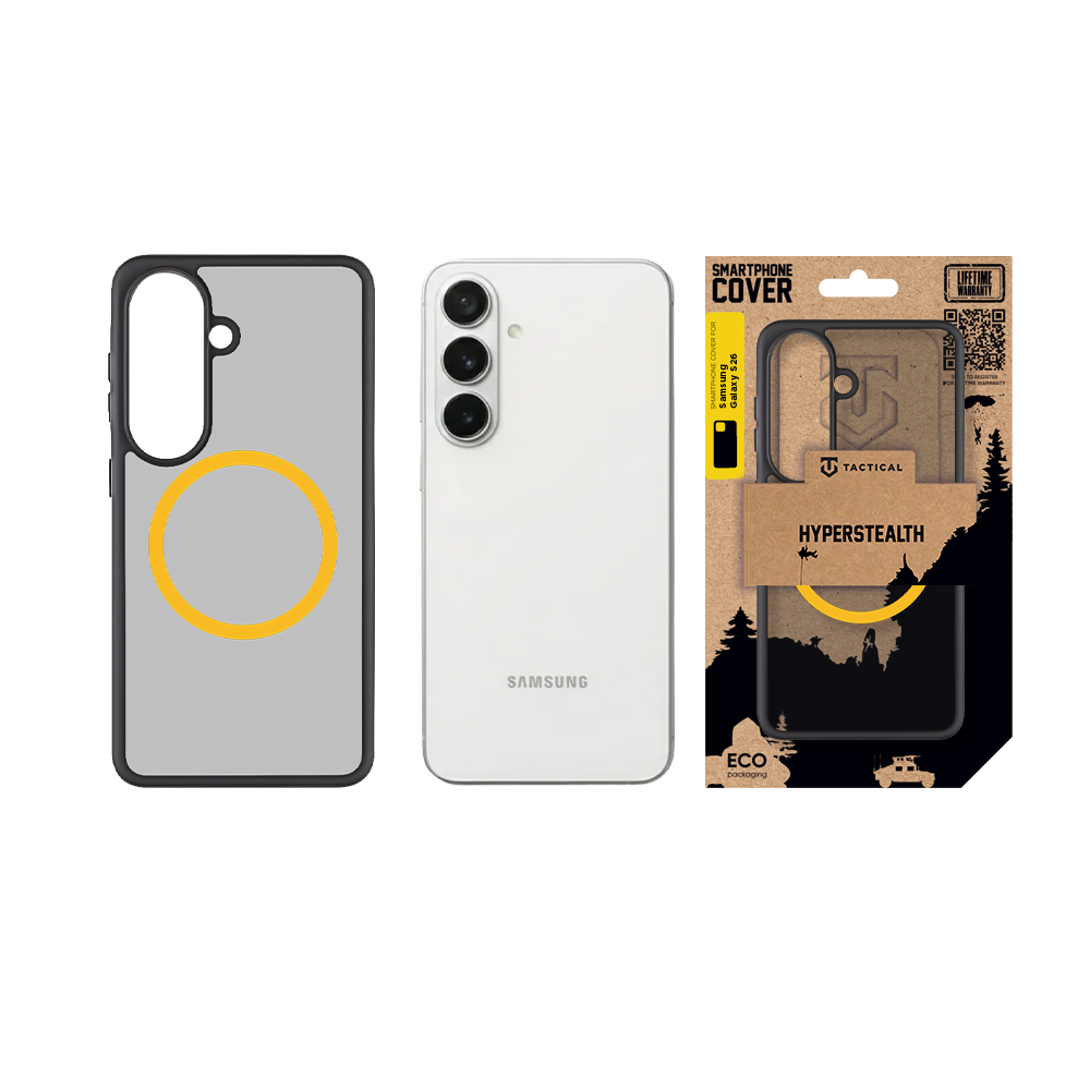 Zadní kryt Tactical MagForce Hyperstealth 2.0 pro Samsung Galaxy S26, černá - žlutá