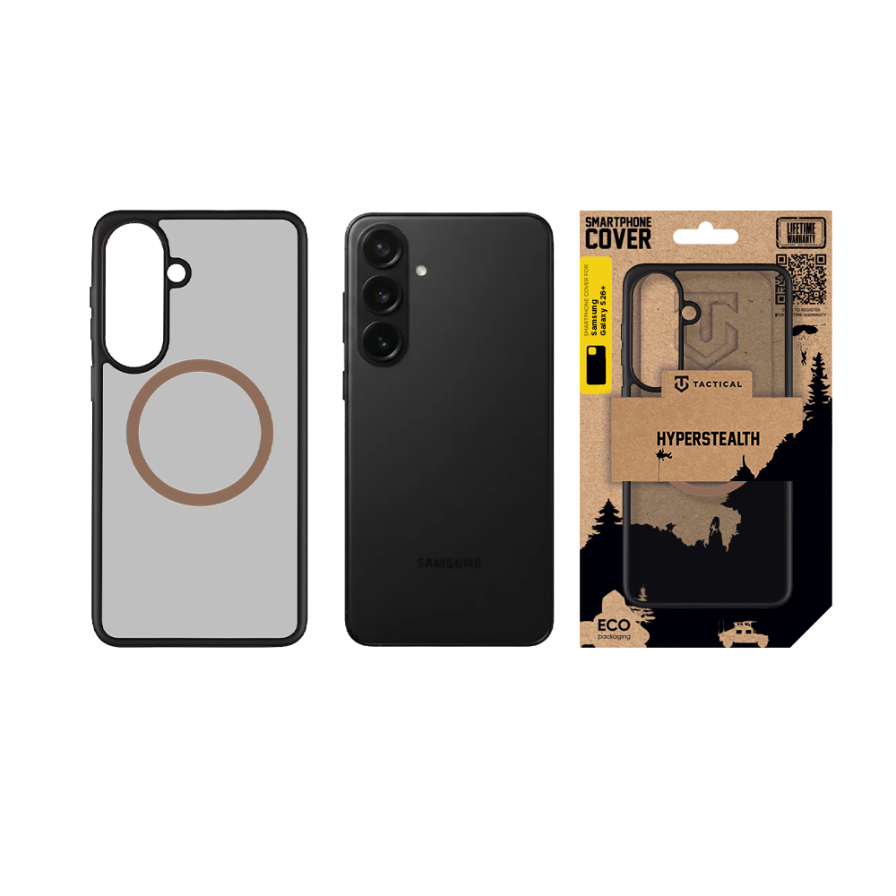 Zadní kryt Tactical MagForce Hyperstealth 2.0 pro Samsung Galaxy S26+, černá - teplá hnědá