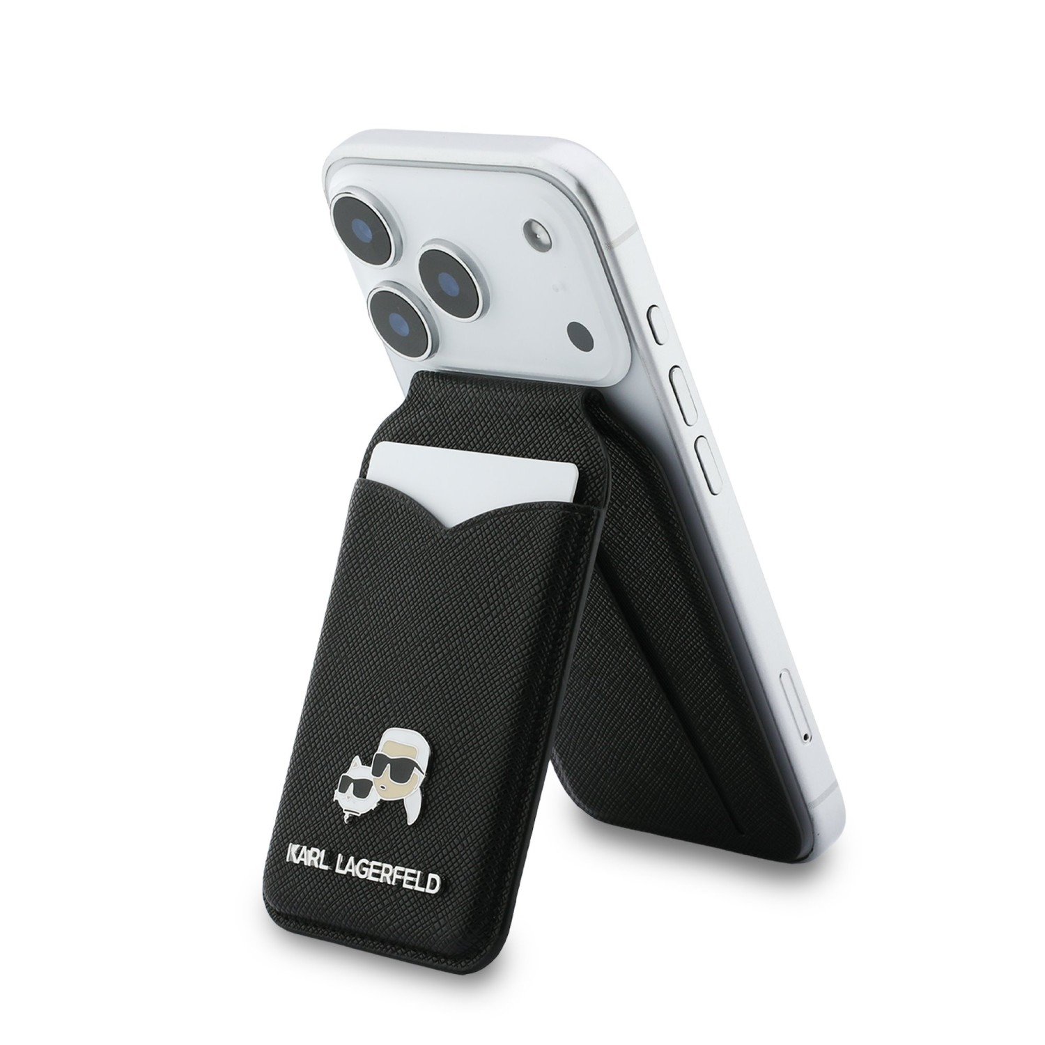 Karl Lagerfeld Mirror MagSafe Cardslot Peněženka se Stojanem Black