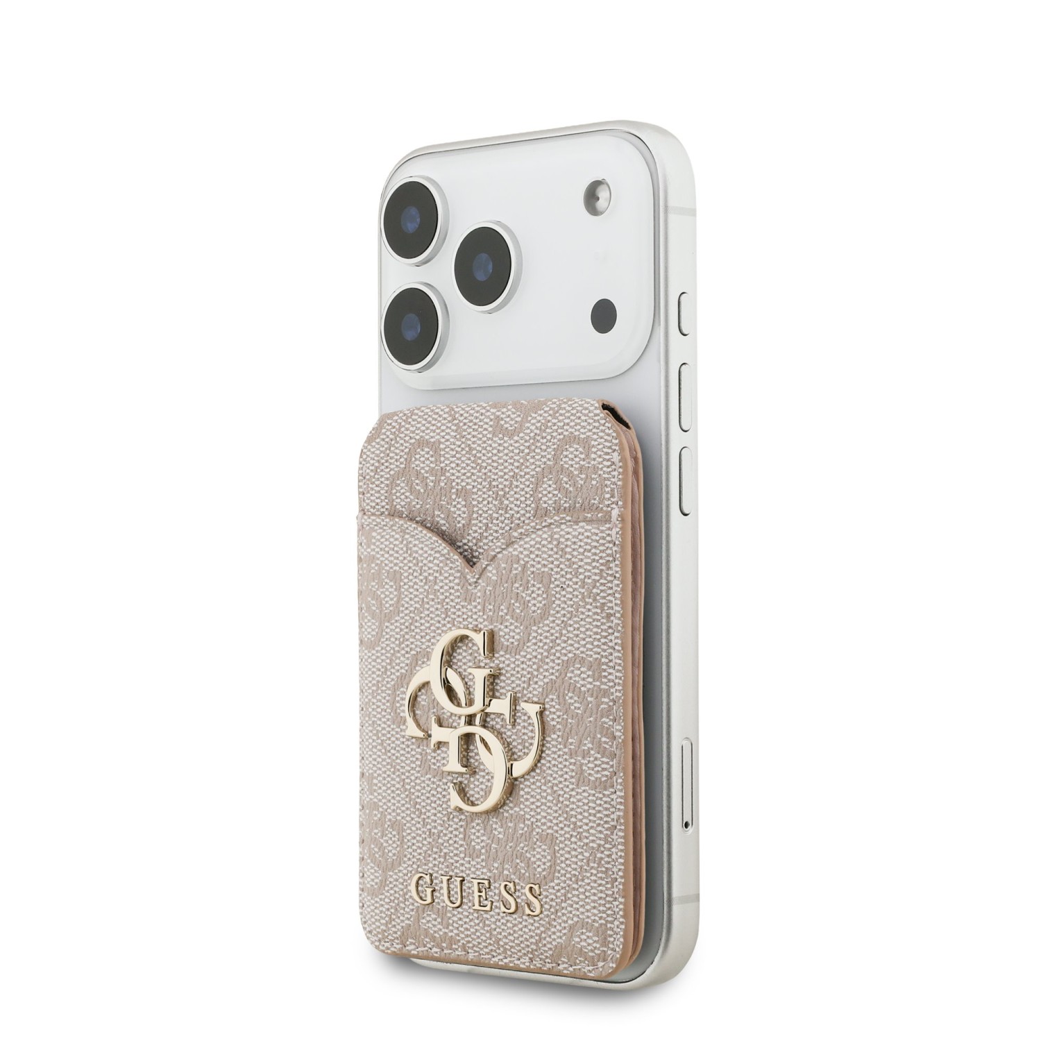 Guess PU 4G Mirror MagSafe Cardslot Peněženka se Stojanem Pink