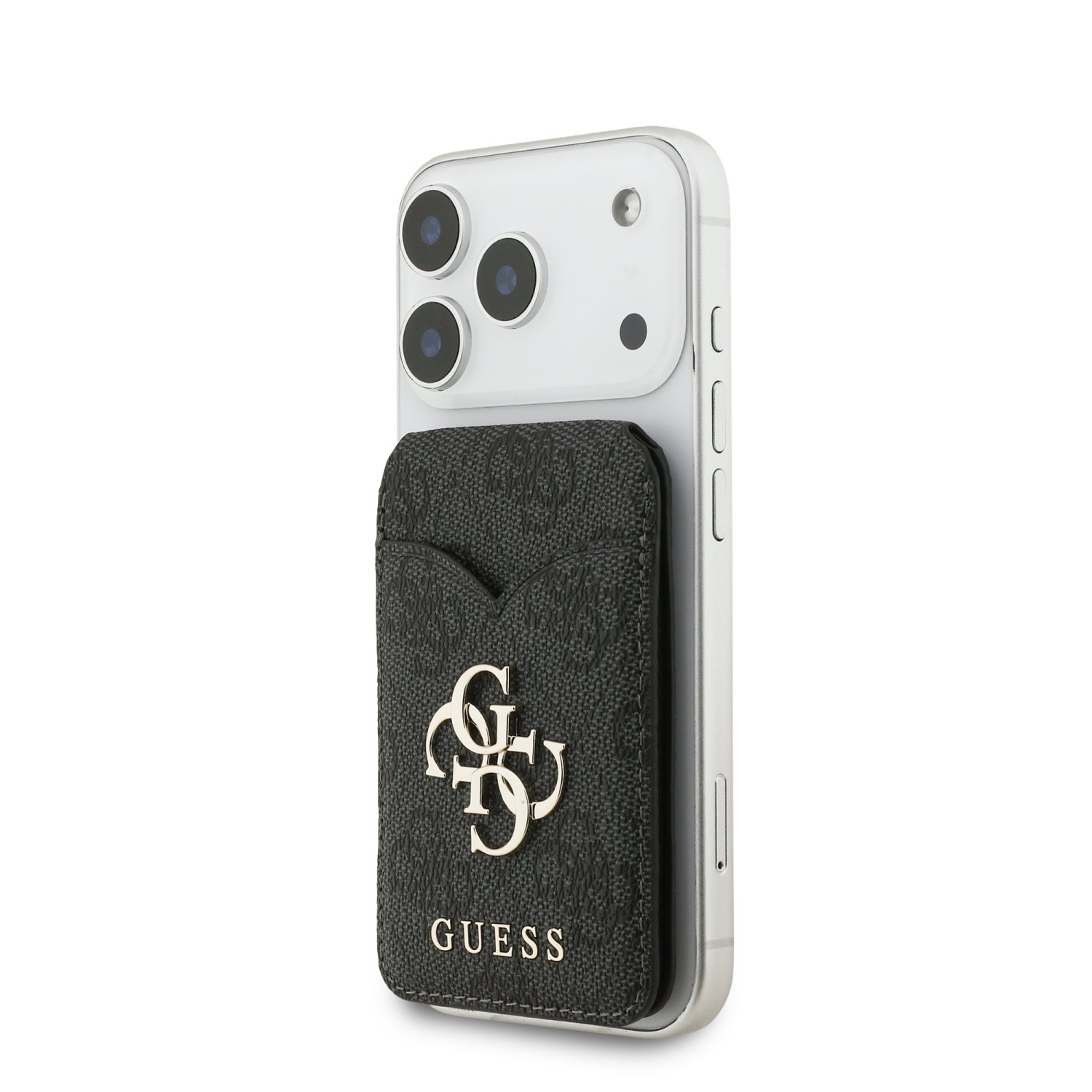 Guess PU 4G Mirror MagSafe Cardslot Peněženka se Stojanem Black