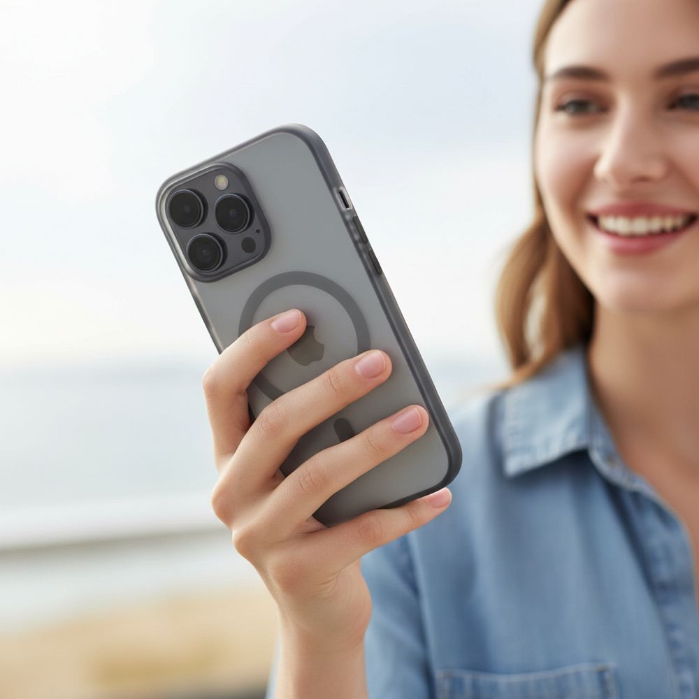 Zadní kryt FLEXLINE MAG COVER Case compatible with MagSafe pro Apple iPhone 17 Pro Max, šedá