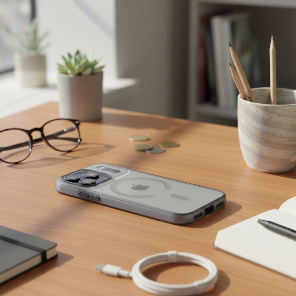 Zadní kryt FLEXLINE MAG COVER Case compatible with MagSafe pro Apple iPhone 17 Pro Max, šedá