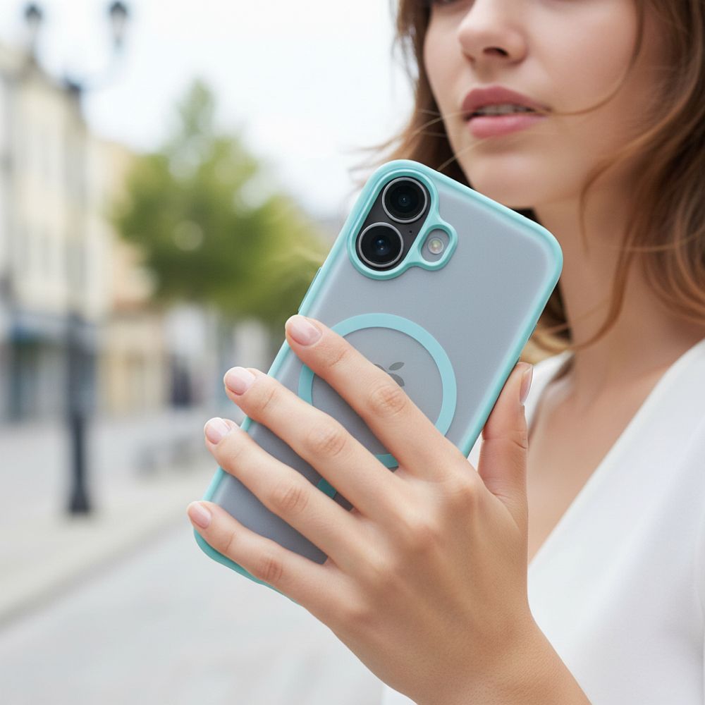 Zadní kryt FLEXLINE MAG COVER Case compatible with MagSafe pro Apple iPhone 16, zelená