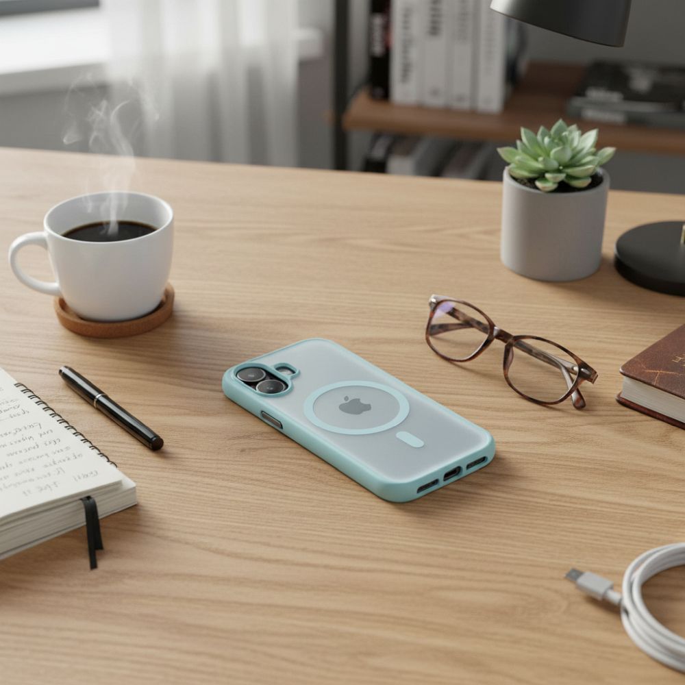 Zadní kryt FLEXLINE MAG COVER Case compatible with MagSafe pro Apple iPhone 16, zelená