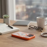 Zadní kryt FLEXLINE MAG COVER Case compatible with MagSafe pro Apple iPhone 17 Pro Max, oranžová