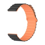 Řemínek silikonový magnetický, ALIGATOR 22mm, černo-oranžový