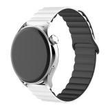 Řemínek silikonový magnetický, ALIGATOR 22mm, bílo-černý