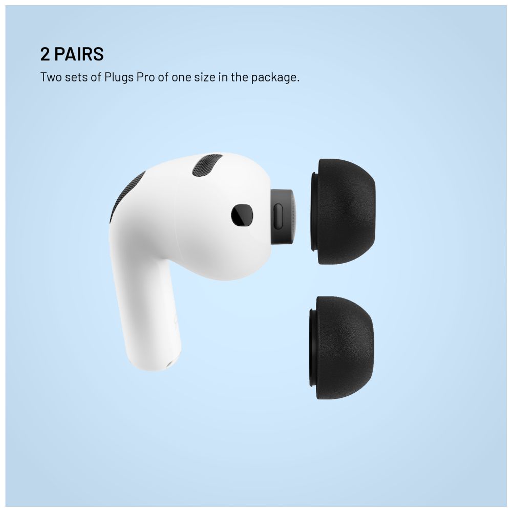 Špunty z paměťové pěny FIXED Plugs Pro pro Apple Airpods Pro 3, 2 sady, velikost S
