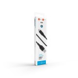 Krátký nabíjecí a datový Liquid silicone kabel FIXED s konektory USB/USB-C a podporou PD, 0.3m, USB 2.0, 60W, černý