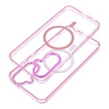 Case FRAME CLEAR HYBRID MAG COVER compatible with MagSafe for SAMSUNG S26 powder pink